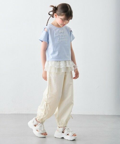 ANY / エニィ カットソー | 【洗濯機可能】肩あき ロゴ刺繍Tシャツ | 詳細10