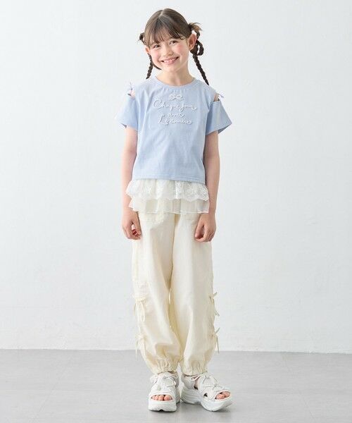 ANY / エニィ カットソー | 【洗濯機可能】肩あき ロゴ刺繍Tシャツ | 詳細11