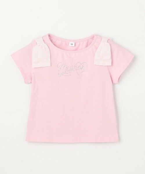 ANY / エニィ カットソー | 【綿100%】肩リボン×ラインストーンロゴ 半袖Tシャツ | 詳細5