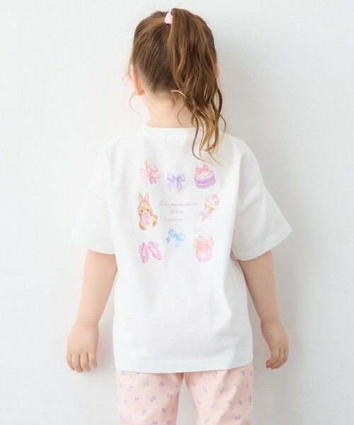 ANY / エニィ カットソー | 【綿100%】バックプリント オーバーサイズTシャツ（オフホワイト×ウサギ）