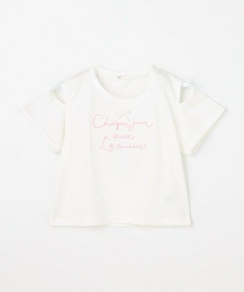 ANY / エニィ カットソー | 【洗濯機可能】肩あき ロゴ刺繍Tシャツ | 詳細5