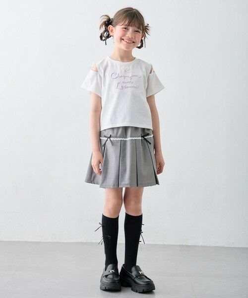 ANY / エニィ カットソー | 【洗濯機可能】肩あき ロゴ刺繍Tシャツ | 詳細4