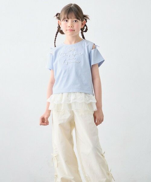 ANY / エニィ カットソー | 【洗濯機可能】肩あき ロゴ刺繍Tシャツ | 詳細8