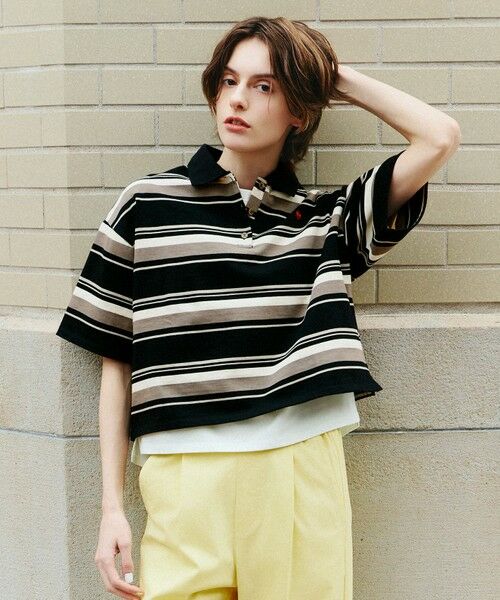 ANY / エニィ ポロシャツ | 【POLO BCS別注】マルチカラー短丈ポロシャツ（ブラックボーダー）