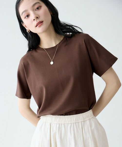 ANY / エニィ カットソー | プレミアムコットンベーシックＴシャツ（ブラウン）
