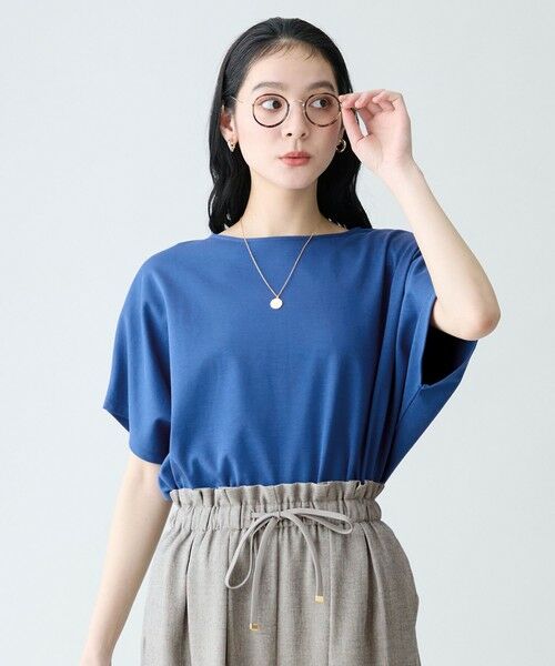 ANY / エニィ カットソー | プレミアムコットンコクーンプルオーバー（ブルー）