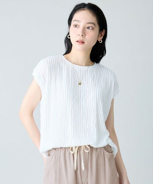 ANY / エニィ カットソー | レースフレンチスリーブプルオーバー（オフフリル）