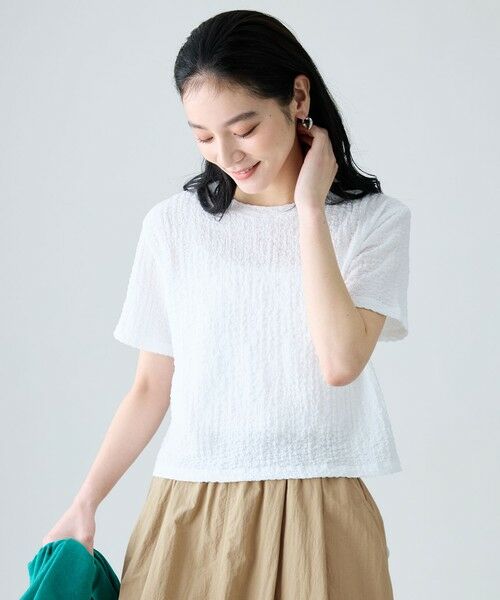 ANY / エニィ カットソー | レースショート丈Tシャツ | 詳細1