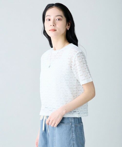 ANY / エニィ カットソー | レースショート丈Tシャツ | 詳細22