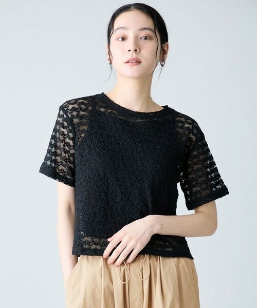 ANY / エニィ カットソー | レースショート丈Tシャツ | 詳細28