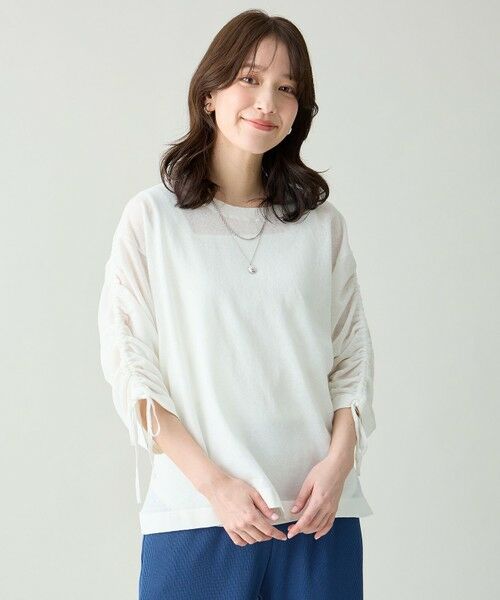 ANY / エニィ ニット・セーター | シアーシャーリングスリーブニット（エクリュ）