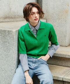 ANY / エニィ ニット・セーター | 【POLO BCS別注】ケーブルニットポロ