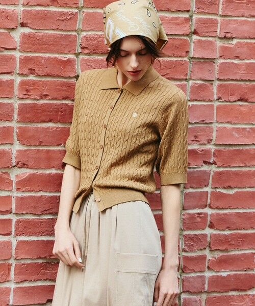 ANY / エニィ ニット・セーター | 【POLO BCS別注】ケーブルニットポロ（ベージュ）