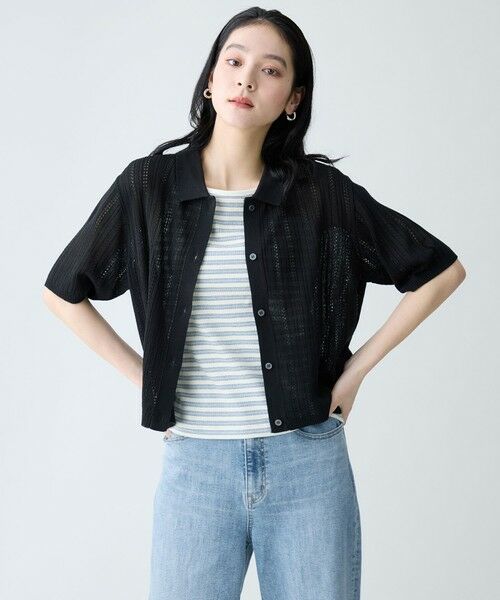 ANY / エニィ カーディガン・ボレロ | レーシーポロカーデ（ブラック）