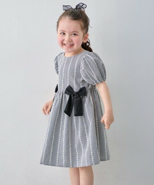 ANY / エニィ ロング・マキシ丈ワンピース | 【洗濯機可能】サッカー ストライプワンピース（ブラック）