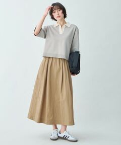 ANY / エニィ セットアップ | 【2SET】バイカラーポロニット×スカートセット