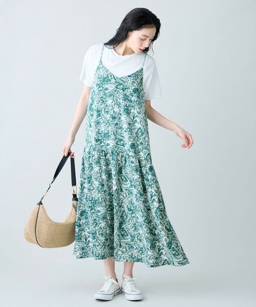 ANY / エニィ ロング・マキシ丈ワンピース | ライトブッチャーキャミワンピース（グリーン系）