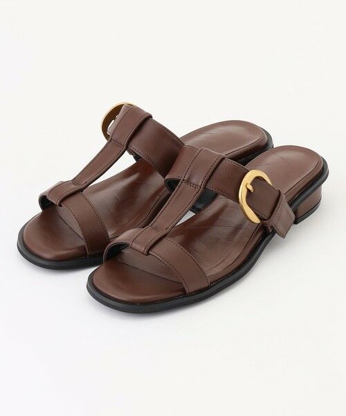 ANY / エニィ サンダル | Ｉラインバックルサンダル（ブラウン）