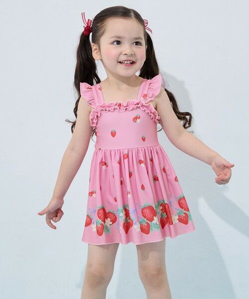 ANY / エニィ 水着・スイムグッズ | 【UVカット】フリルワンピース水着（ピンク×イチゴ）