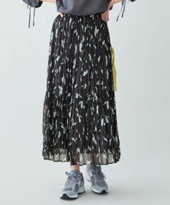 ANY / エニィ ミニ・ひざ丈スカート | アートドットプリントスカート