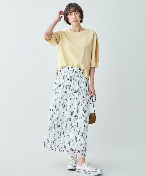 ANY / エニィ ミニ・ひざ丈スカート | アートドットプリントスカート | 詳細4