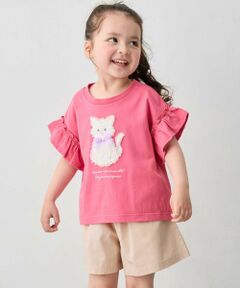 ANY / エニィ カットソー | 【綿100%】ひんやり フリル袖 もしゃもしゃTシャツ