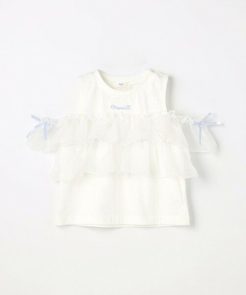 ANY / エニィ カットソー | 3WAY フリルドッキングTシャツ（オフホワイト）