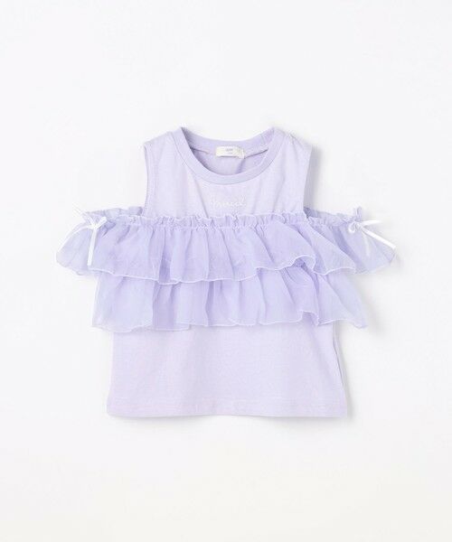 ANY / エニィ カットソー | 3WAY フリルドッキングTシャツ（サックスブルー）