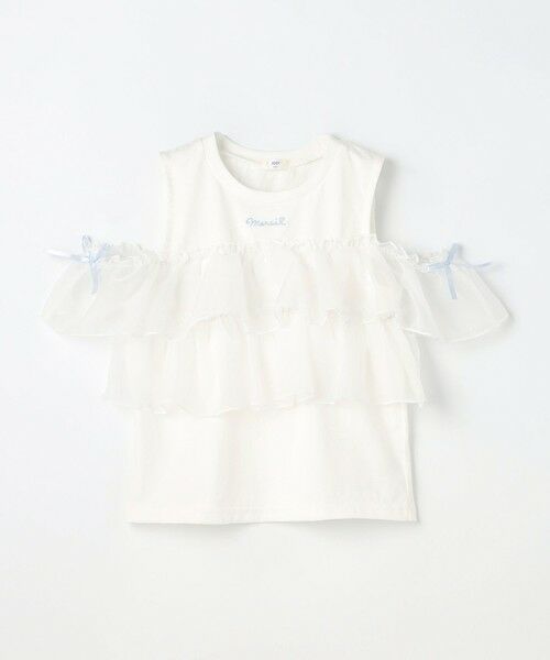 ANY / エニィ カットソー | 3WAY フリルドッキングTシャツ（オフホワイト）