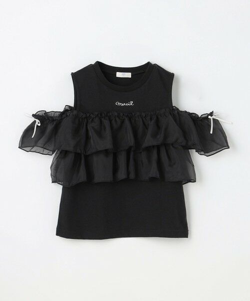 ANY / エニィ カットソー | 3WAY フリルドッキングTシャツ（ブラック系）