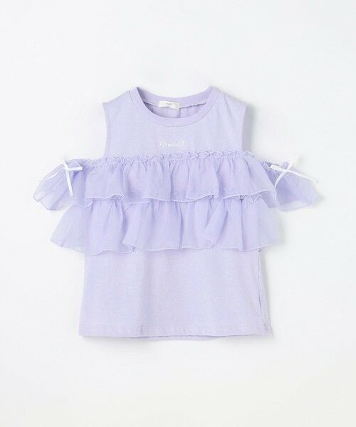 ANY / エニィ カットソー | 3WAY フリルドッキングTシャツ（サックスブルー）