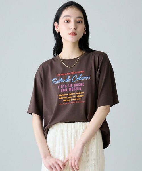 ANY / エニィ カットソー | ANYファンクションロゴTシャツ（ブラウン）