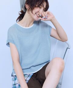 ANY / エニィ ニット・セーター | ラミータッチフレンチスリーブニット
