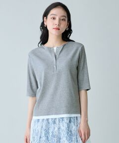 フェイクレイヤード半袖プルオーバー