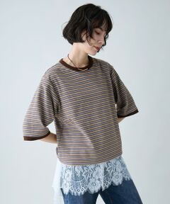 ANY / エニィ カットソー | 起毛ボーダーリンガーＴシャツ