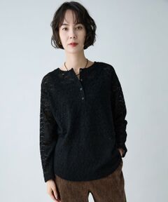 ANY / エニィ カットソー | ヘンリーネックレースプルオーバー