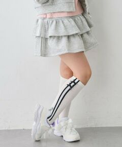 ANY / エニィ ミニ・ひざ丈スカート | ムースタッチスウェット フリルスカパン