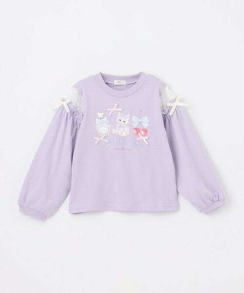 ANY / エニィ カットソー | 【綿100％】肩レース ときめきプリント 長袖Tシャツ | 詳細4