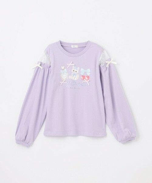 ANY / エニィ カットソー | 【綿100％】肩レース ときめきプリント 長袖Tシャツ | 詳細23