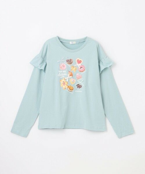 ANY / エニィ カットソー | 【綿100％】肩フリル ガーリープリント 長袖Tシャツ | 詳細10