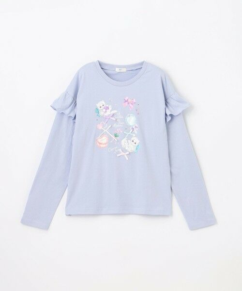 ANY / エニィ カットソー | 【綿100％】肩フリル ガーリープリント 長袖Tシャツ | 詳細21