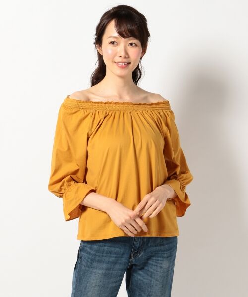 セール 洗える シャーリングオフショルダー カットソー Tシャツ Any Sis エニィスィス ファッション通販 タカシマヤファッションスクエア
