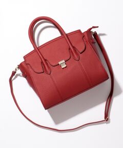 メタルアクセントフラップ ボストンバッグ