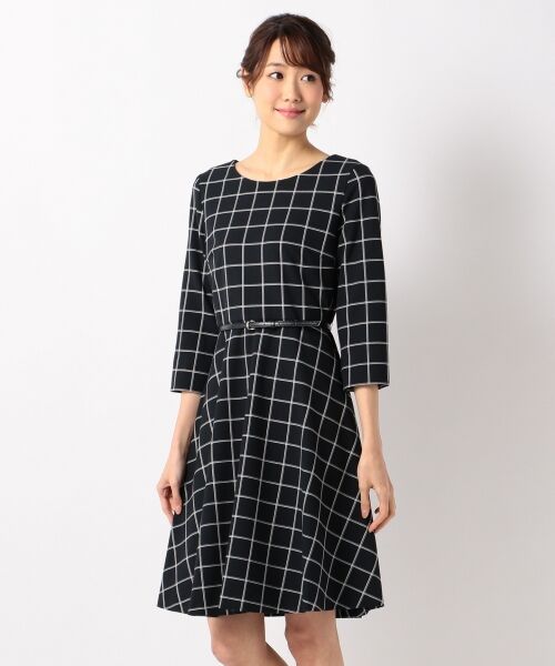 セール 洗える ダブルウインドペンフレア ワンピース ミニ丈 ひざ丈ワンピース Any Sis エニィスィス ファッション通販 タカシマヤファッションスクエア