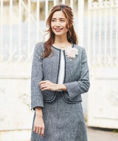 ANY SIS / エニィスィス ノーカラージャケット | 【セットアップ対応】C/Tミニライトボーダー ノーカラージャケット