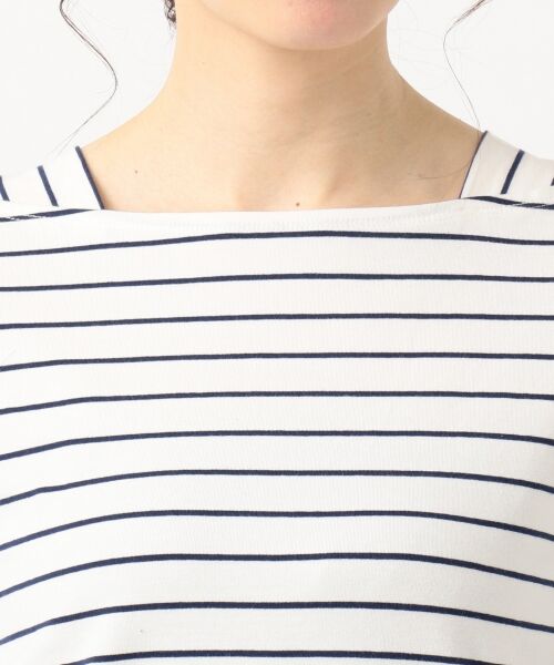any SiS / エニィスィス Tシャツ | 【UV・防シワ】L'aube フレンチボーダー Tシャツ（八分袖） | 詳細10