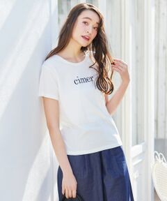 L'aube クルーネックロゴ Tシャツ