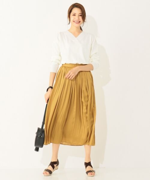 any SiS / エニィスィス ミニ・ひざ丈スカート | 【洗える】サテンプリーツロング スカート | 詳細3