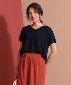 ANY SIS / エニィスィス Tシャツ | 【接触冷感・UVケア機能付き】ベーシック天竺 Vネック トップス