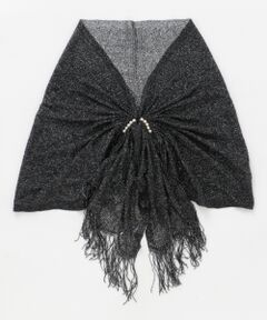 ANY SIS / エニィスィス マフラー・ショール・スヌード・ストール | ラメレース×フェイクパールポイントメッシュ ショール